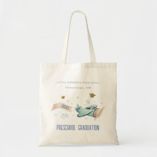 Cute Kids Airplane Sky Stars Preschool Graduation Tote Bag