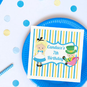 Cute Kids Alice in Wonderland Birthday Party Napkin
