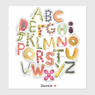 Cute kids alphabet with fruits - back to school 