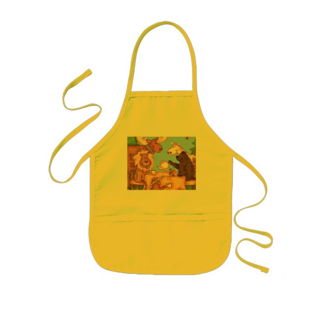 Cute Kids Apron 'Christmas Time Tea for Two' (Front)