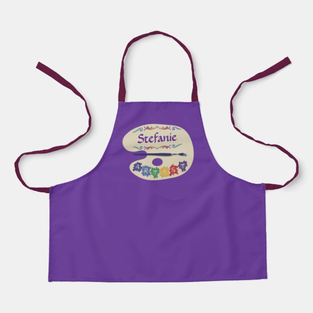 Cute Kids Art Painting Smock. Apron (Front)