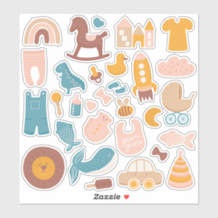 Cute kids baby animals and toy. Funny nursery