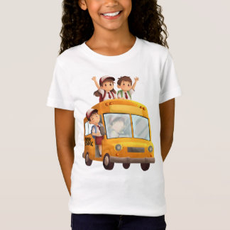 Cute Kids Back to School Bus Art T-Shirt