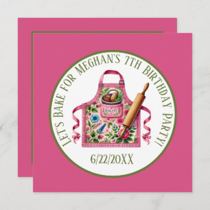 Cute kids baking Birthday party Invitation