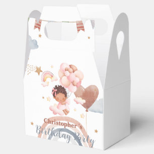 Cute kids Balloon African american girls Birthday Favour Box
