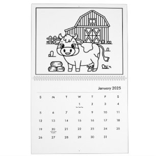 Cute Kids Barnyard Colouring Calendar