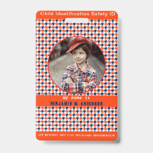 Cute Kid's baseball Colourful Custom Photo Child I ID Badge