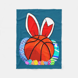 Cute kids basketball easter egg bunny t shirt fleece blanket