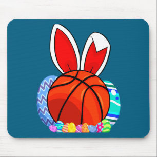 Cute kids basketball easter egg bunny t shirt mouse mat