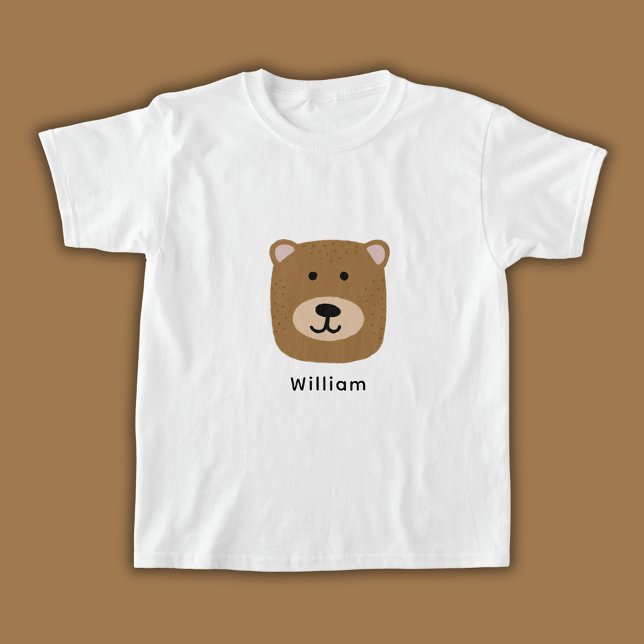 Cute kids bear head T-Shirt (Brown bear personalized kids t-shirt)