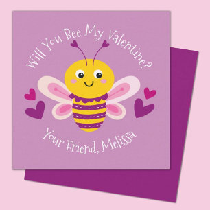 Cute Kids Bee Valentines Day Card