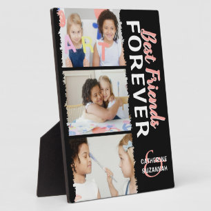 Cute Kids 'Best Friends Forever' 3 Photo & Names Plaque