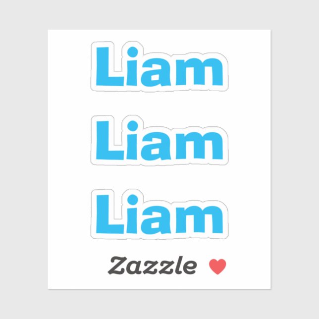 Cute Kids Blue Fun Name Sticker (Sheet)