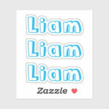 Cute Kids Blue Name Sticker