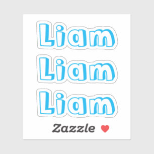 Cute Kids Blue Name Sticker