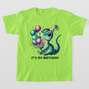 Cute kids bubble party Birthday Dinosaur  T-Shirt