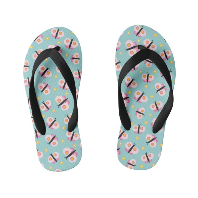 Cute kids butterfly pattern kid's flip flops (Footbed)