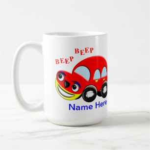 Cute Kids Cartoon Car Beep Beep Coffee Mug