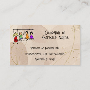 Cute Kids Cartoon Holding Speech Words Business Ca Card