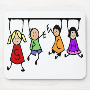 Cute Kids Cartoon Speech Therapist art Mouse Mat