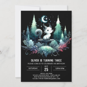 Cute Kids Cat Birthday Invitation