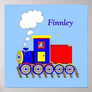 Cute Kids Choo Choo Train Personalised Poster