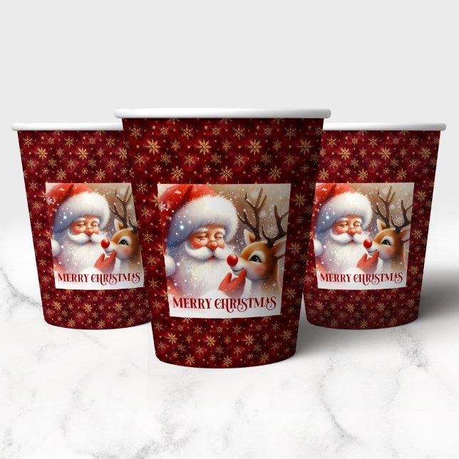 Cute Kids Christmas Cups Santa Claus Reindeer (Cute Kids Christmas Cups Santa Claus Reindeer)