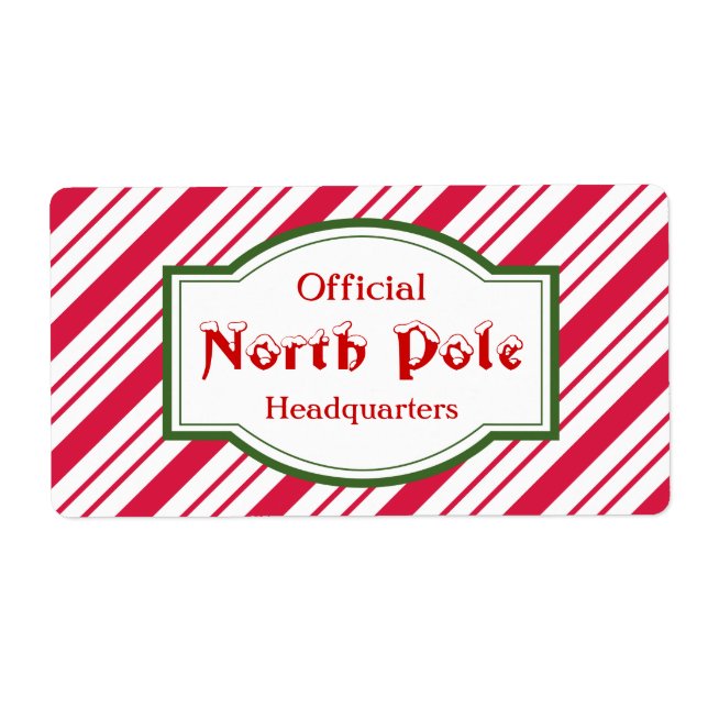 Cute Kids Christmas North Pole Gift Labels (Front)