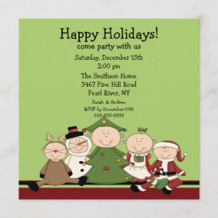 Cute Kids Christmas Party Invitation
