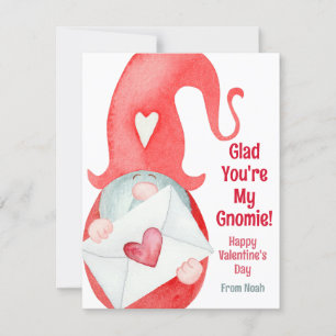 Cute Kids Classroom Valentine's Day Gnome Holiday Card