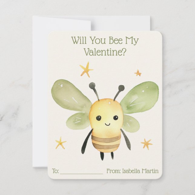 Cute Kids Classroom Will You Be My Valentine Holiday Card (Front)