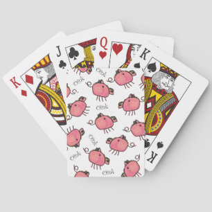 Cute Kid's Crayon Pigs Playing Cards