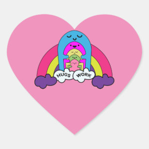 Cute Kids   Cute Hugs   Children   Sweet Fleece Bl Heart Sticker