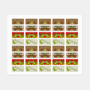 Cute Kids Dinosaur Day Care School Clothing Label