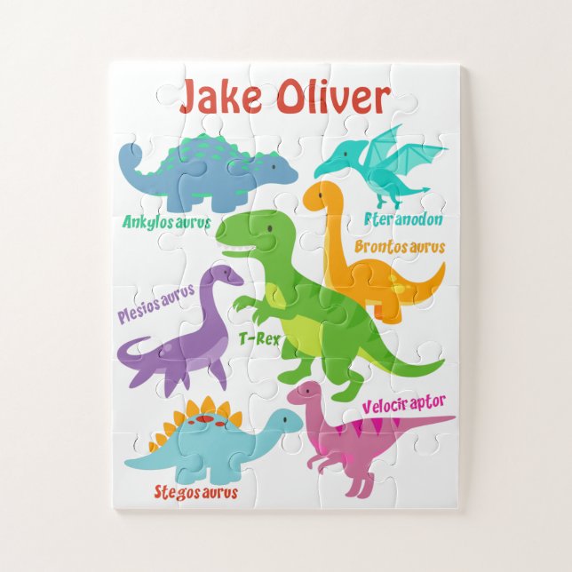 Cute Kids Dinosaur Jigsaw Puzzle (Vertical)