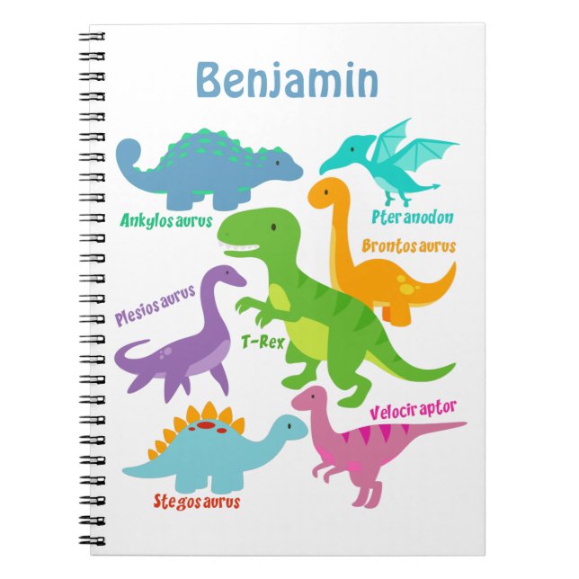 Cute Kids Dinosaur Notebook (Front)