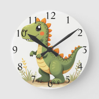 cute kids dinosaur wall clock