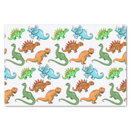 Image of Cute Kids Dinosaurs Illustrations Tissue Paper