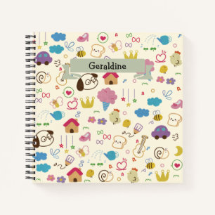 Cute Kids Doodle Pattern Notebook