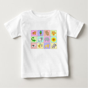 Cute kids drawing bee dog cow elephant lion sheep baby T-Shirt