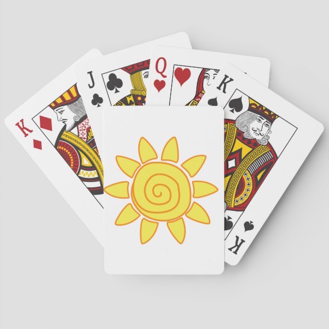 Cute Kids Drawing Sun Illustration Playing Cards (Back)