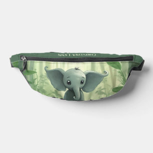 Cute kids elephant lovers add name bum bags