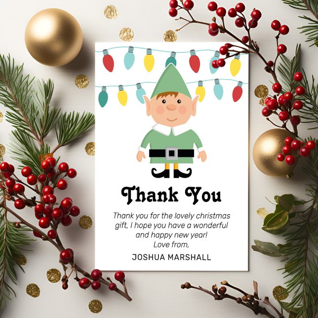Cute Kids Elf Christmas Thank You (Creator Uploaded)