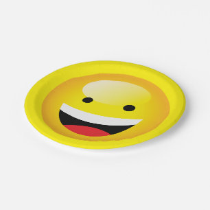 Cute Kids Emoji Party Happy Face Emoticon Paper Plate