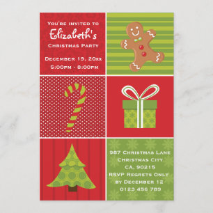 Cute Kids Festive Christmas Party Invitation