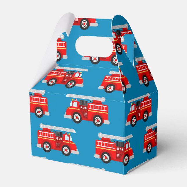 Cute kids firetruck pattern party favour box (Front Side)