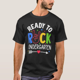 Cute Kids First Day Of School Ready To Rock Kinder T-Shirt