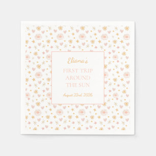 Cute Kids "First Trip Around the Sun" Birthday Napkin