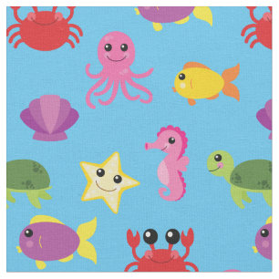 Cute Kids Fish Baby Nursery Aquarium Ocean Fabric
