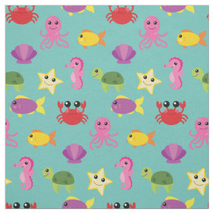 Cute Kids Fish Baby Nursery Aquarium Ocean Fabric